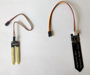 Fig. 1 Resistive (left) and capacitive (right) soil moisture sensors