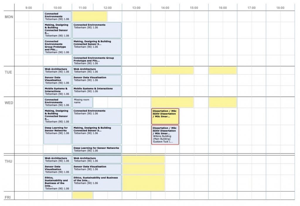 Timetable