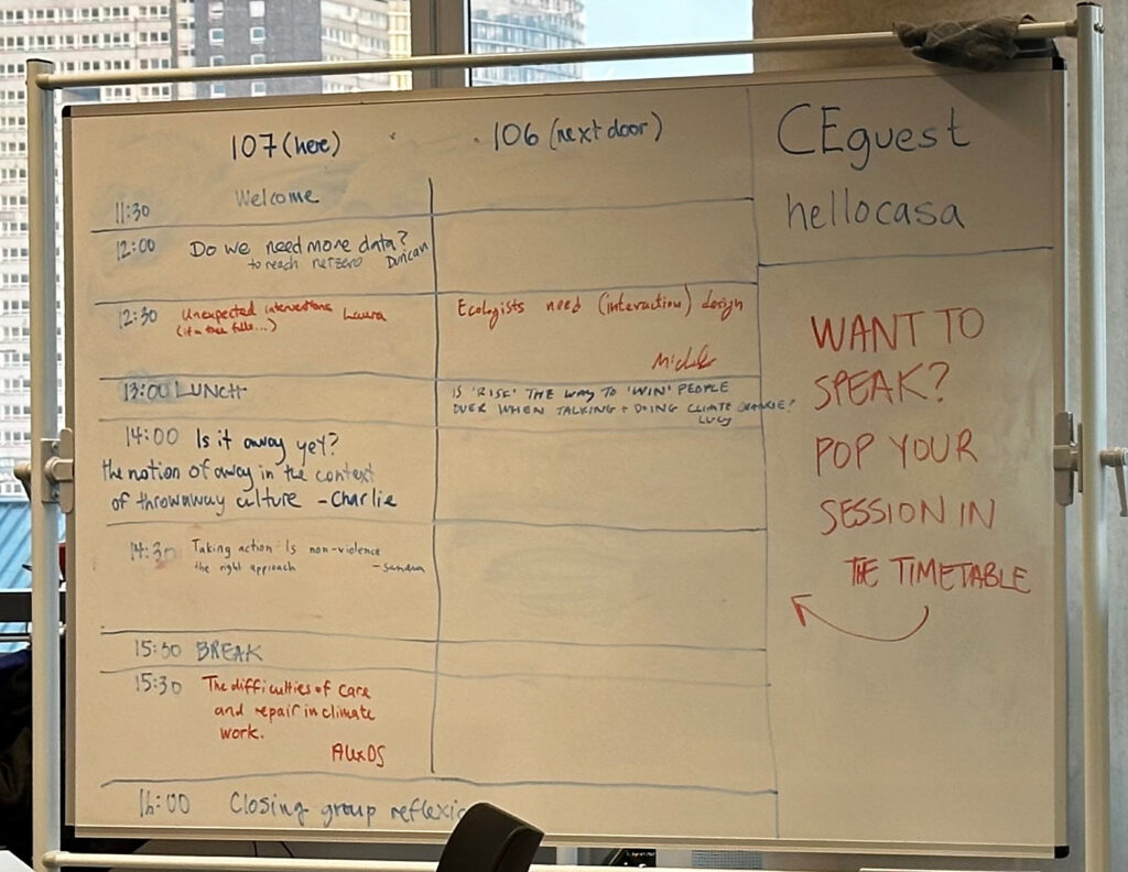 Agenda written on whiteboard
