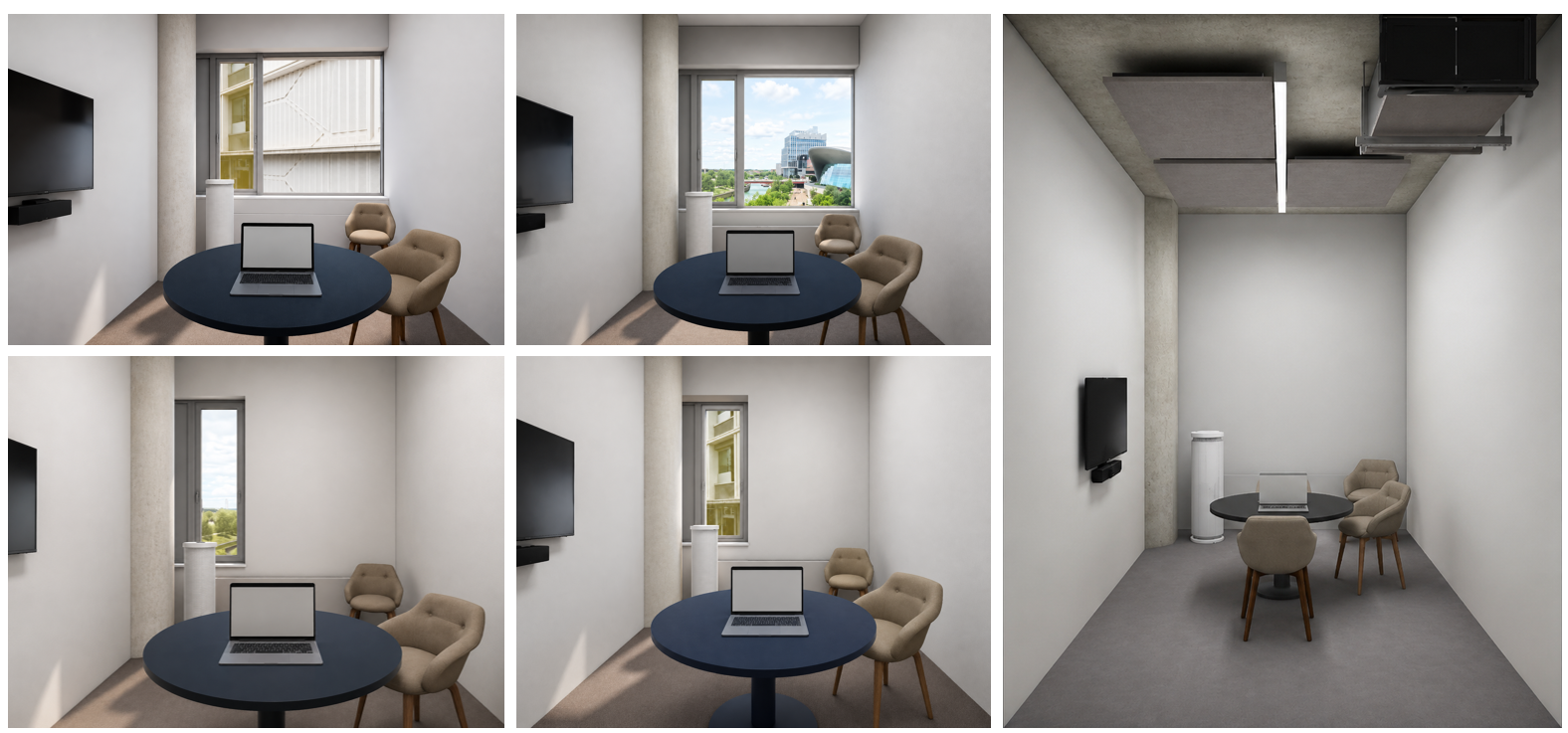 The five virtual visual scenarios