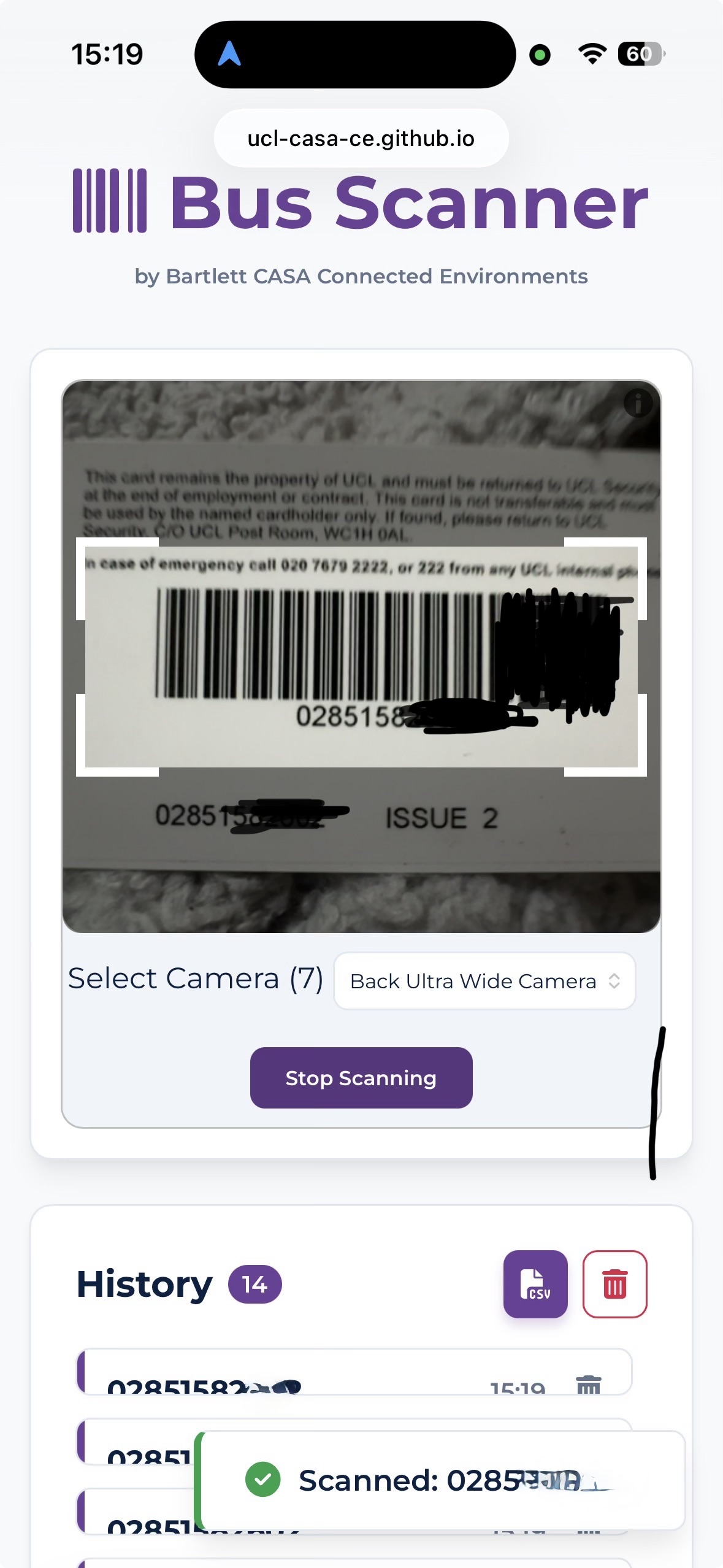 UCL East Bus Tracker - UCL Connected Environments